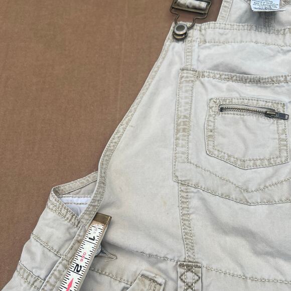 Y2K Khaki Overalls Shorts Utility Cargo NOBO No Boundaries Tan - Size 9 Juniors - Picture 8 of 11